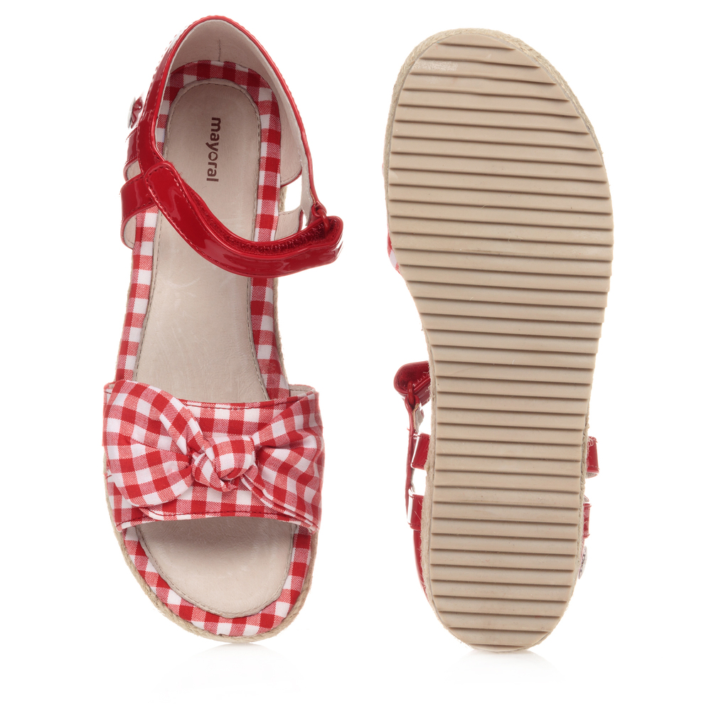 Red and shop white gingham sandals