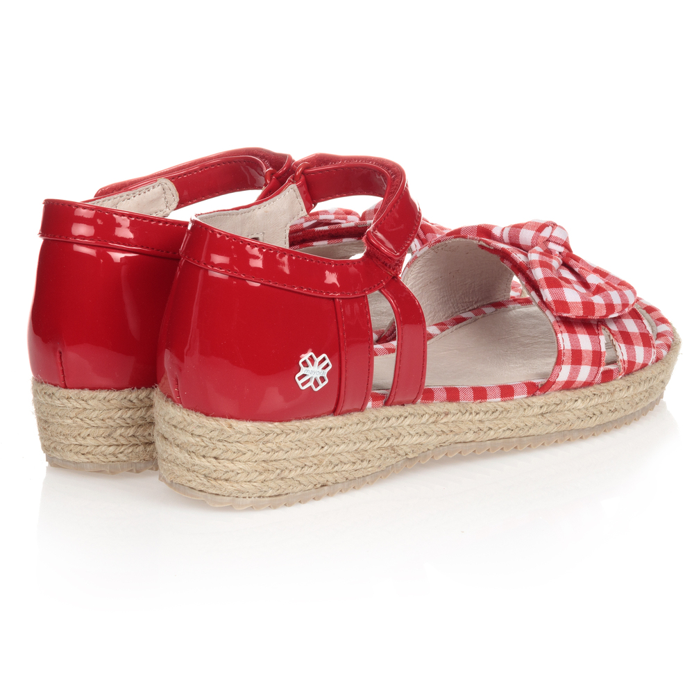 Red gingham sandals hotsell