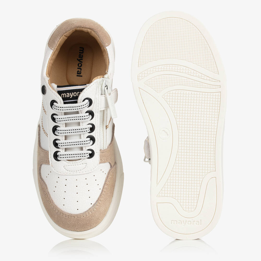 Mayoral-Teen White & Beige Trainers | Childrensalon Outlet
