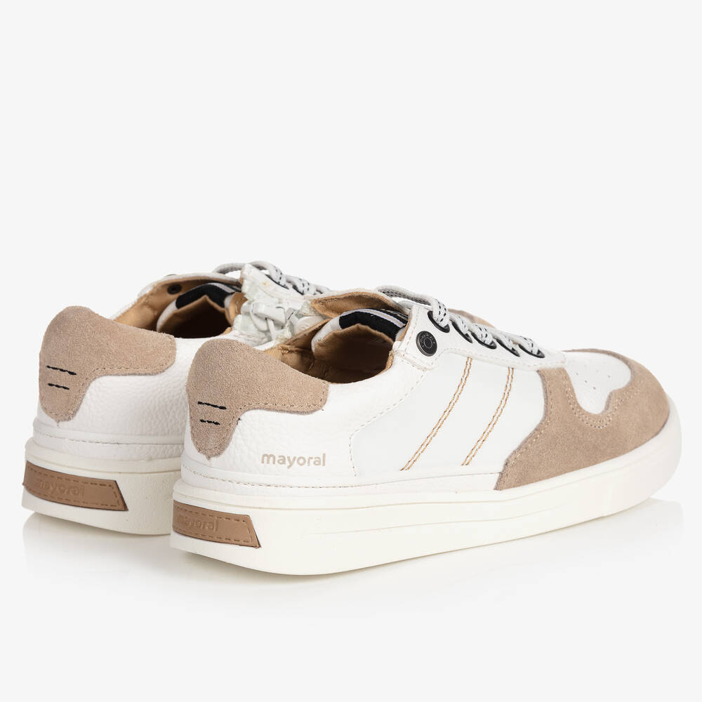 Mayoral-Teen White & Beige Trainers | Childrensalon Outlet