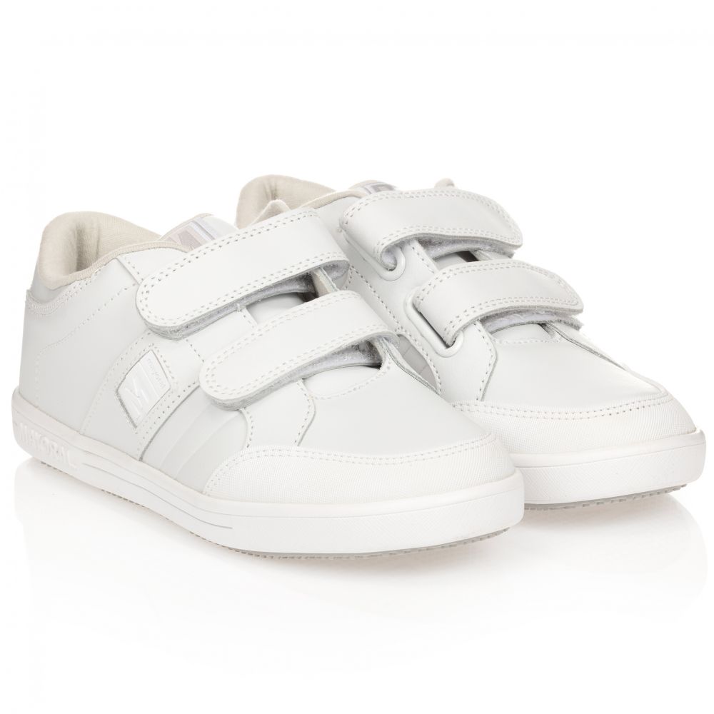 Mayoral - Teen White Leather Trainers | Childrensalon