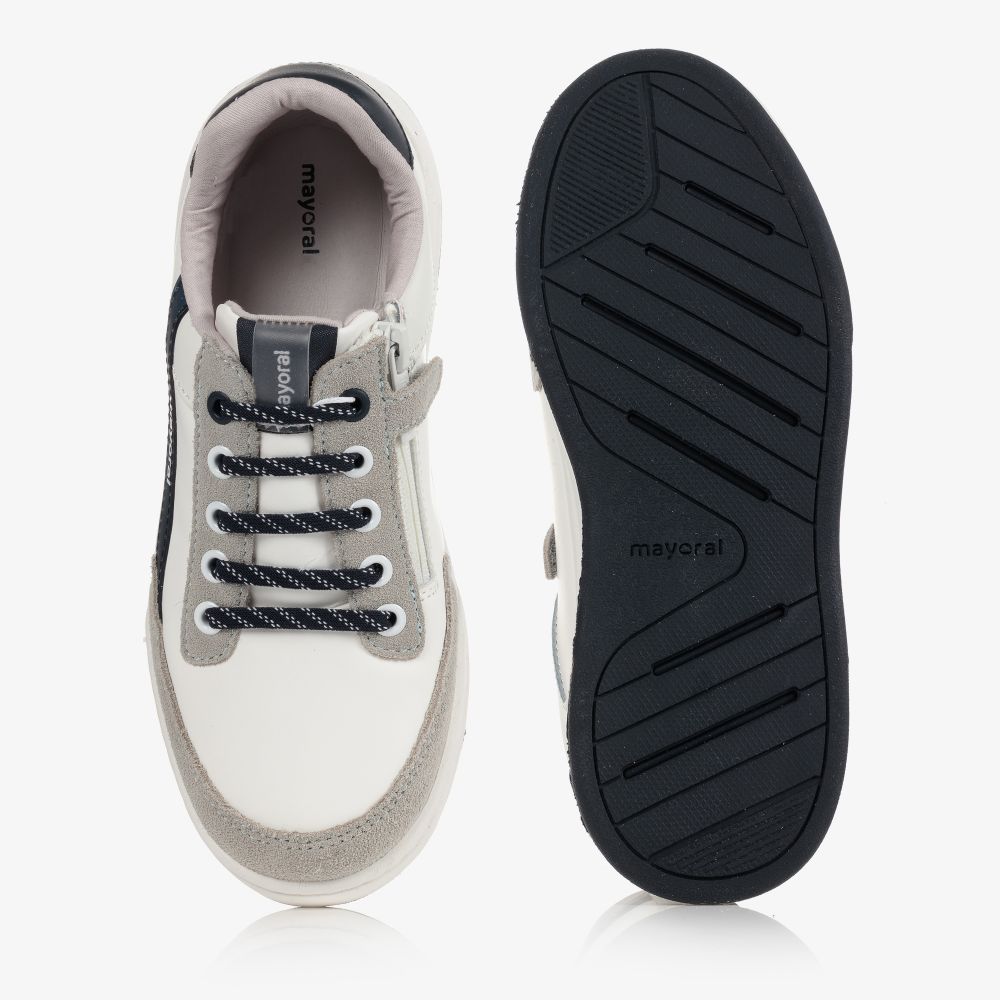 Mayoral-Белые кожаные кроссовки для подростков | Childrensalon Outlet