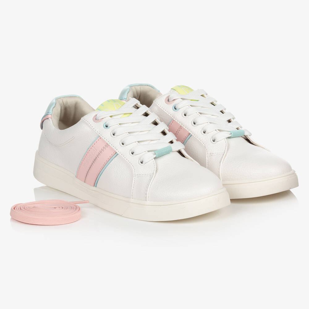 Mayoral - Teen White & Pink Trainers | Childrensalon