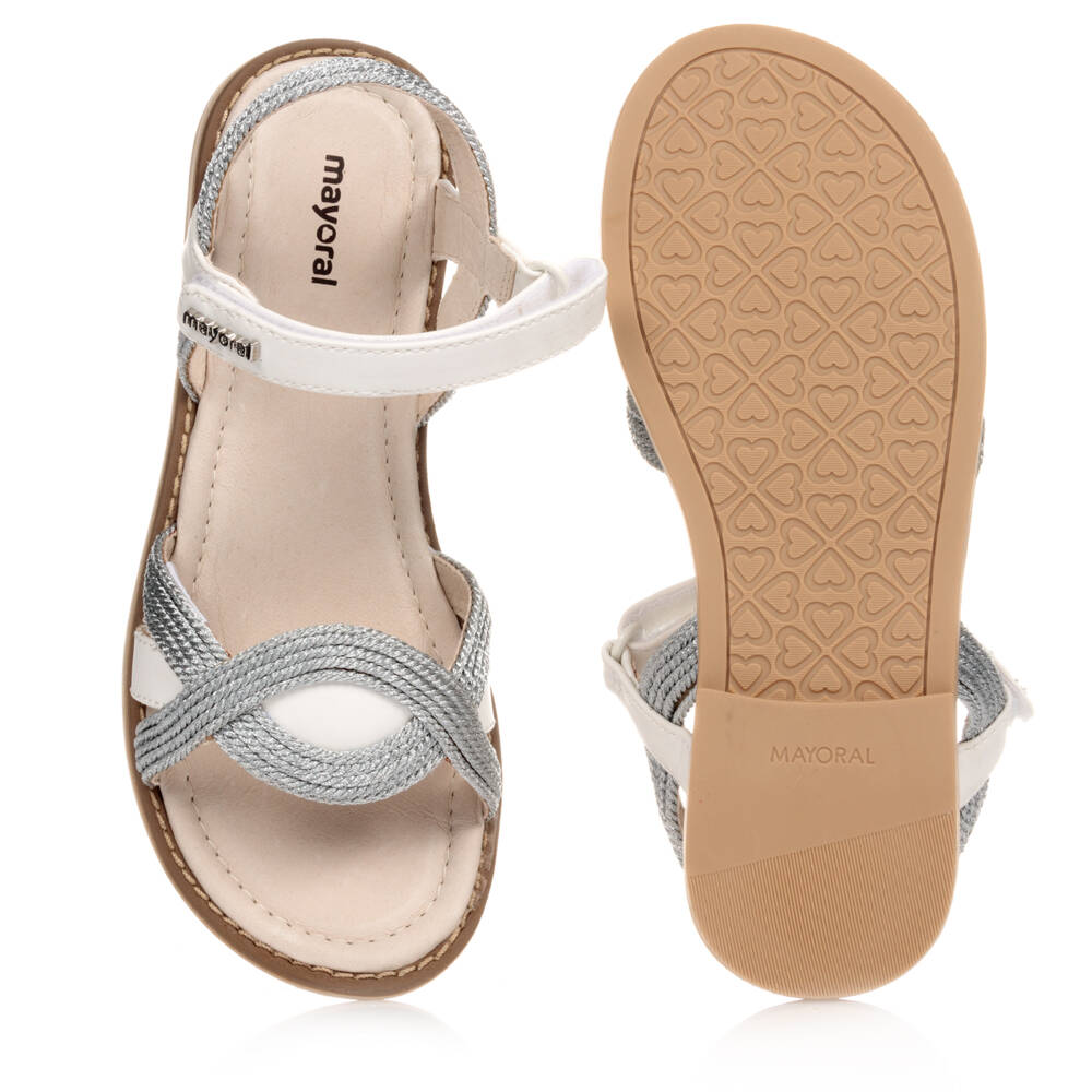 Mayoral - Sandalias blancas y plateadas para adolescente | Childrensalon  Outlet