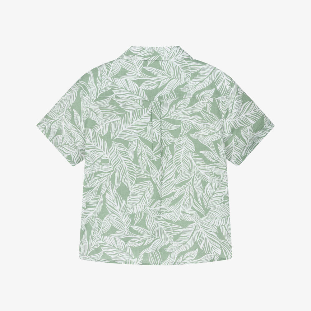Mayoral-قميص بطبعة أوراق استوائية خضراء للشباب | Childrensalon Outlet