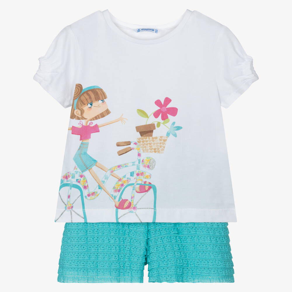 Mayoral-Turquoise Delight Girls' Short Ensemble | Childrensalon Outlet