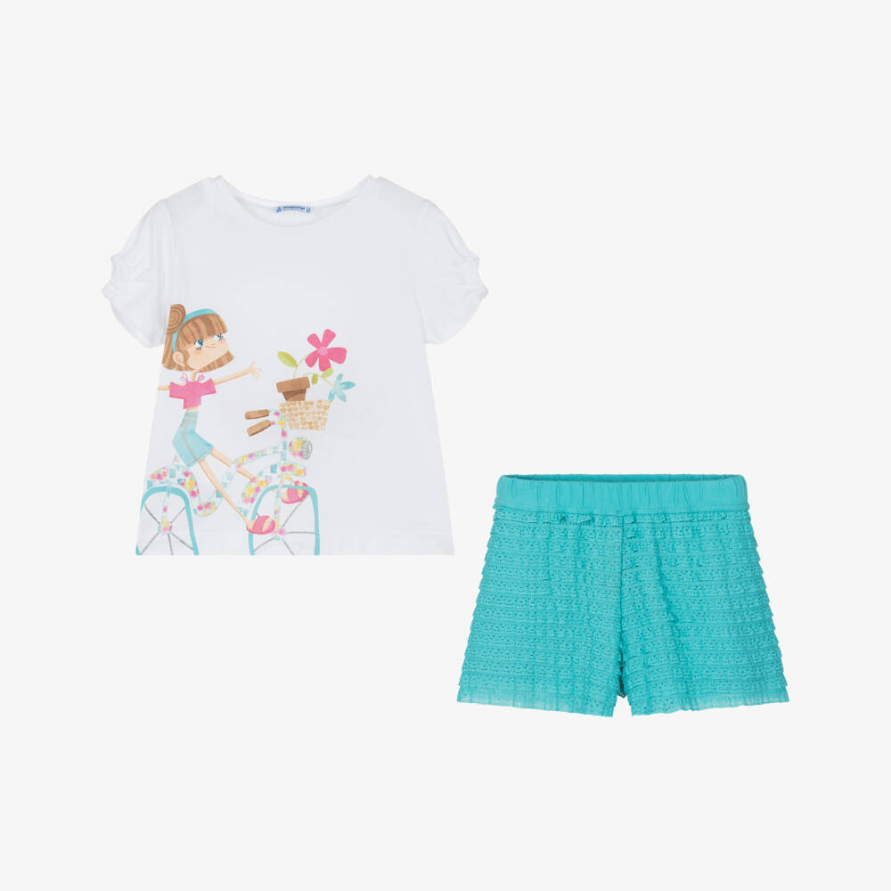 Mayoral-Turquoise Delight Girls' Short Ensemble | Childrensalon Outlet