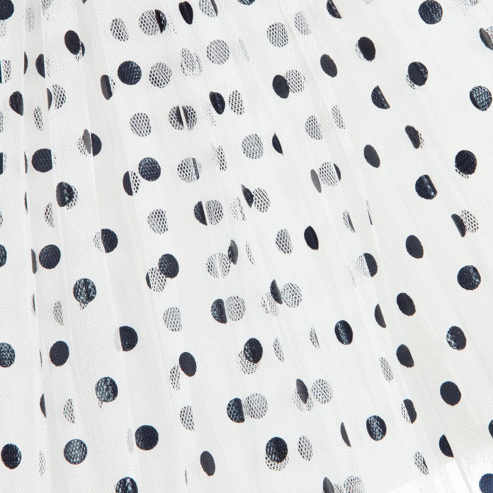 Mayoral-Белая юбка из тюля в черный горох | Childrensalon Outlet