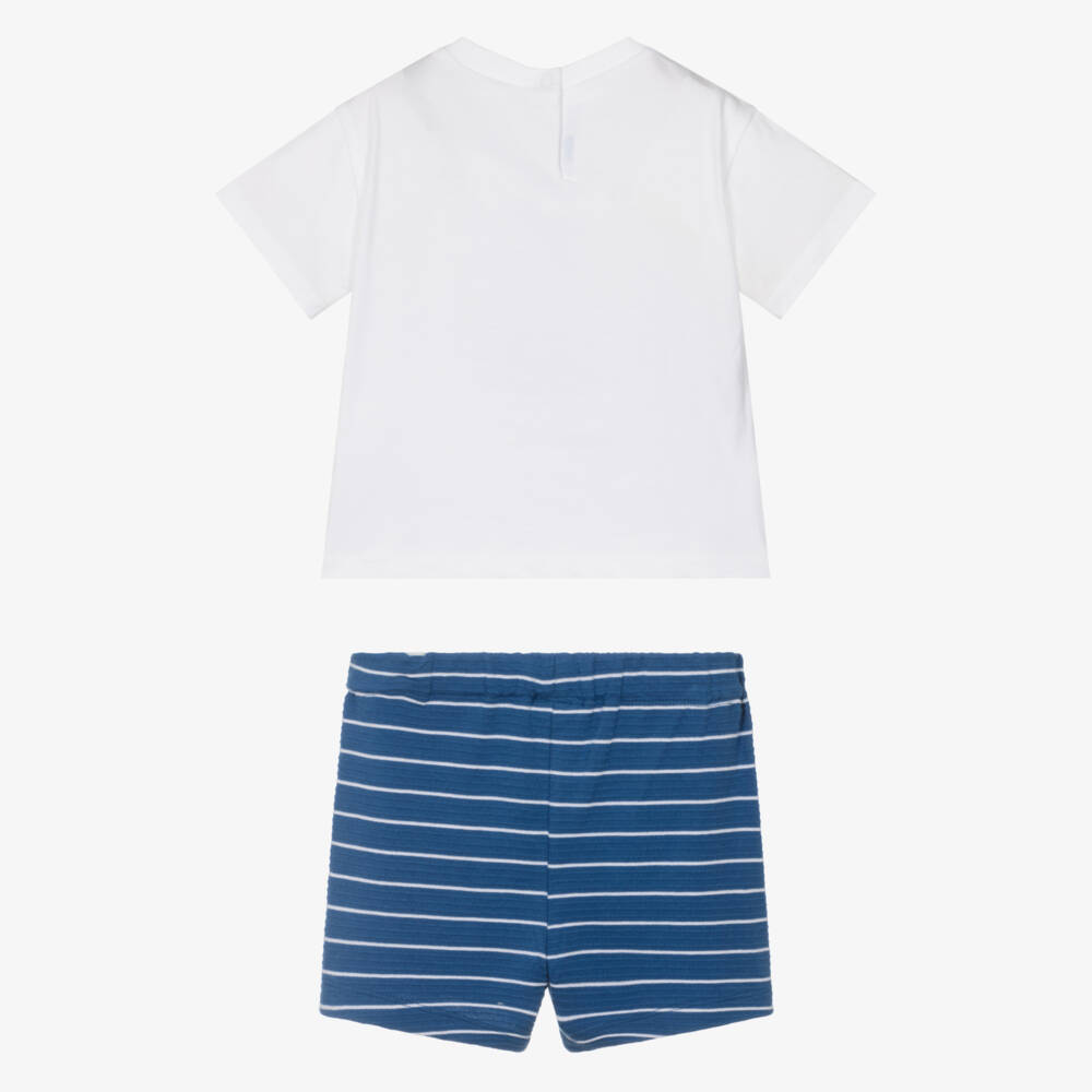 Mayoral-White & Blue Boat Short Set | Childrensalon Outlet