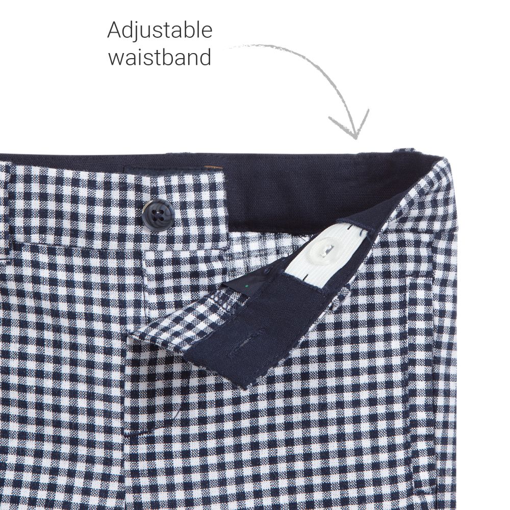 Mayoral-White & Blue Checked Shorts | Childrensalon Outlet