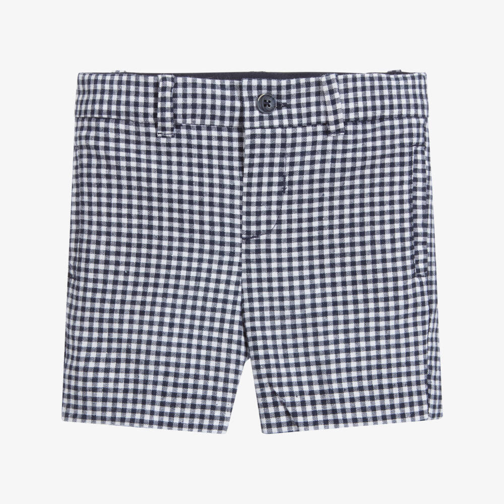 Mayoral-شورت أطفال ولادي قطن وكتّان لون أبيض وكحلي | Childrensalon Outlet