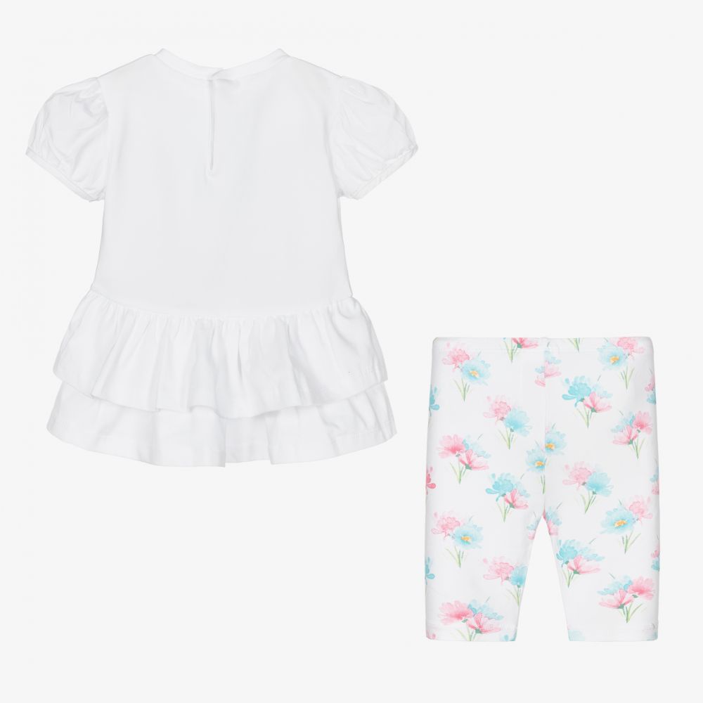 Mayoral-Белое платье и шорты в цветочек | Childrensalon Outlet