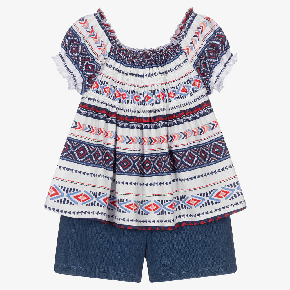 Mayoral - Ensemble short blanc et bleu | Childrensalon