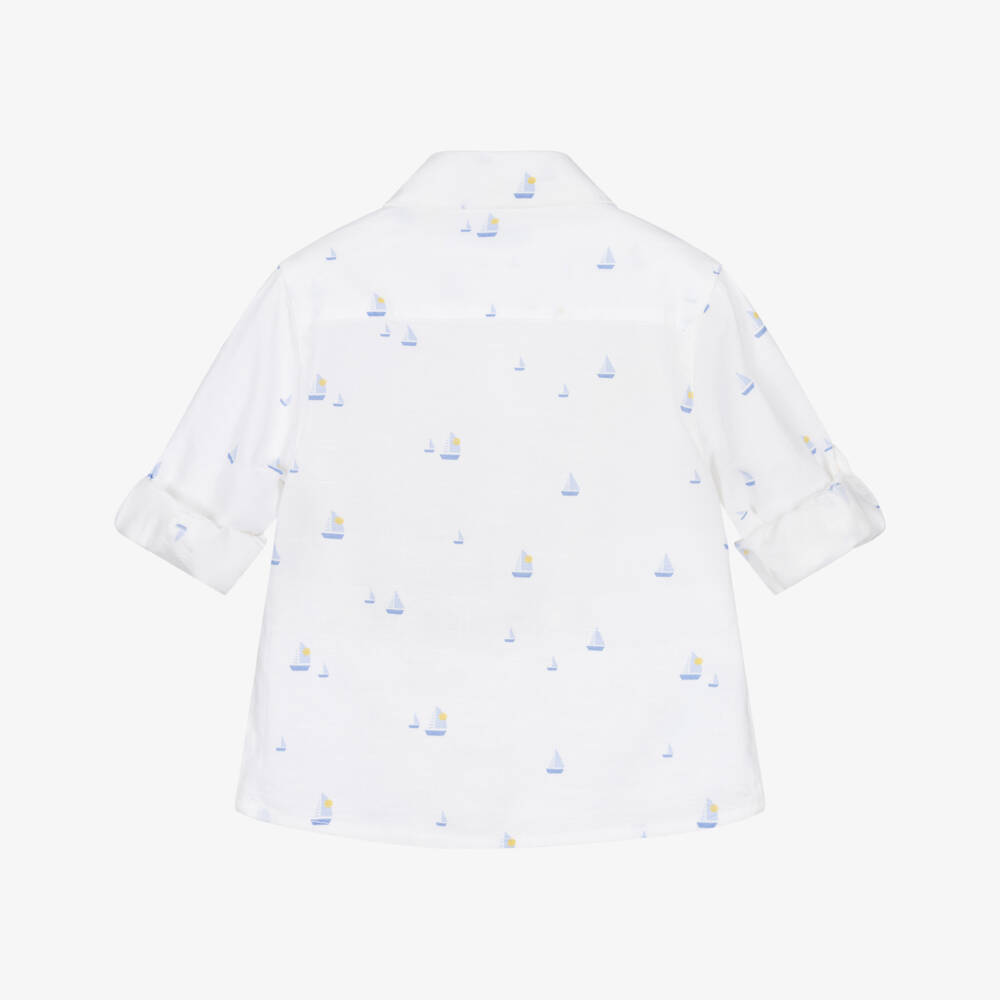 Mayoral-White Boat Shirt | Childrensalon Outlet