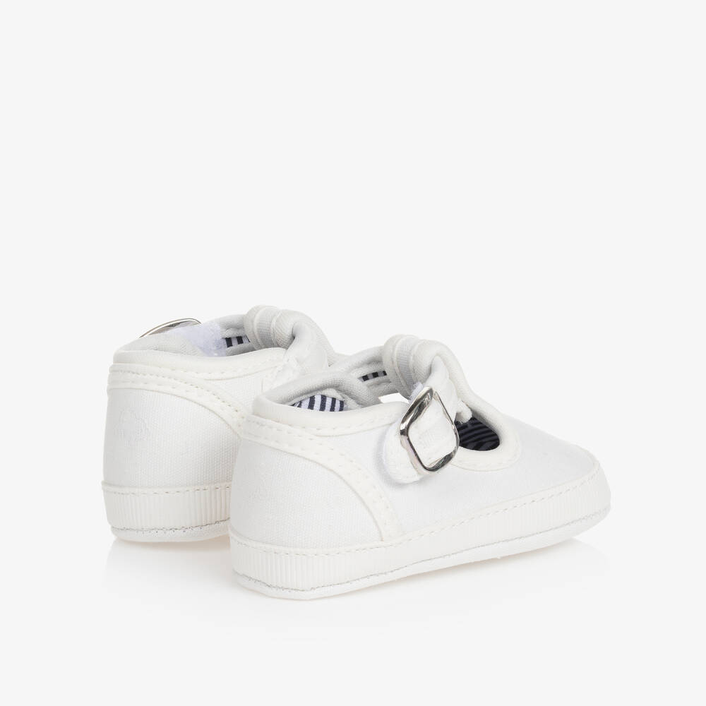 Mayoral-White Canvas Pre-Walker Shoes | Childrensalon Outlet