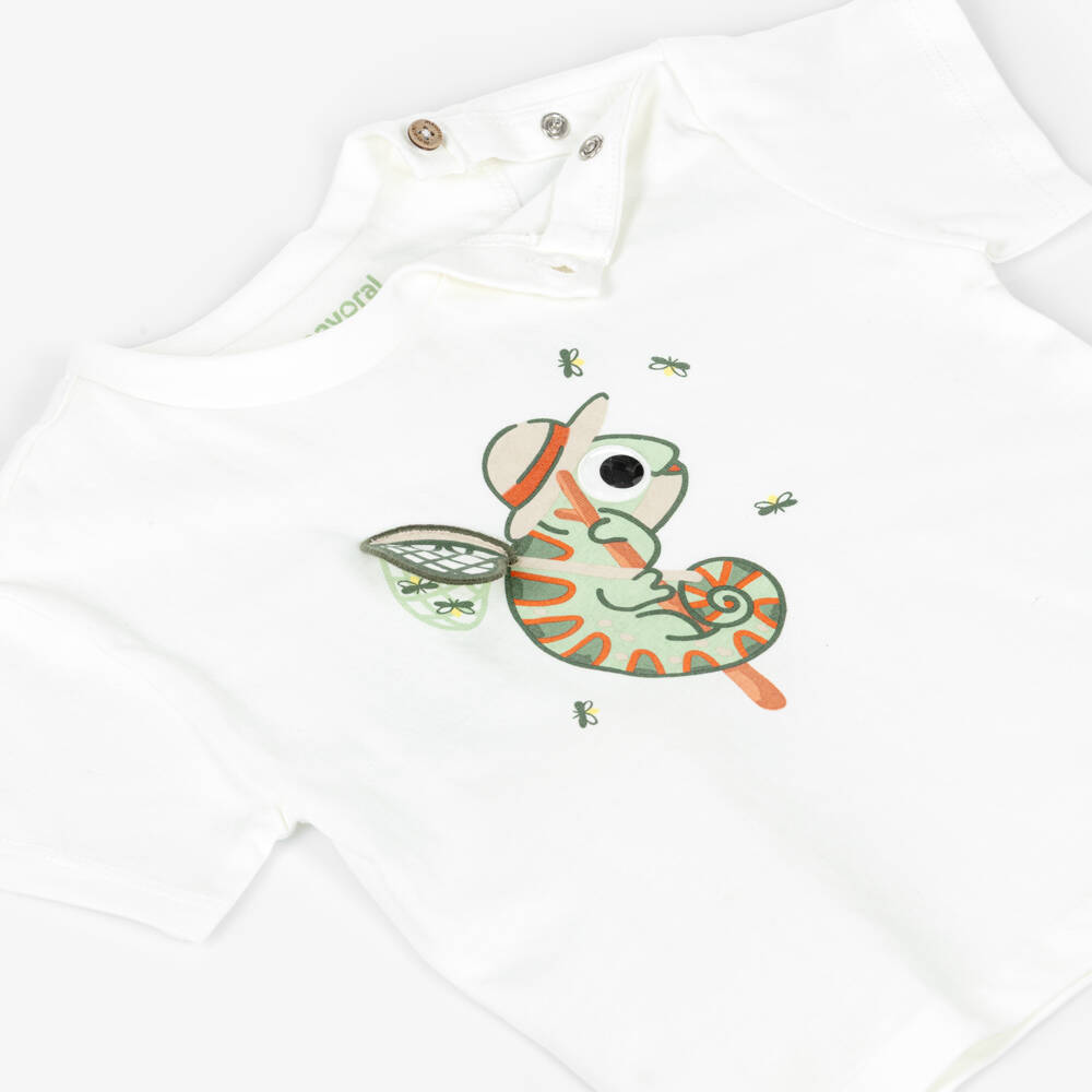 Mayoral-White Chameleon T-shirt | Childrensalon Outlet