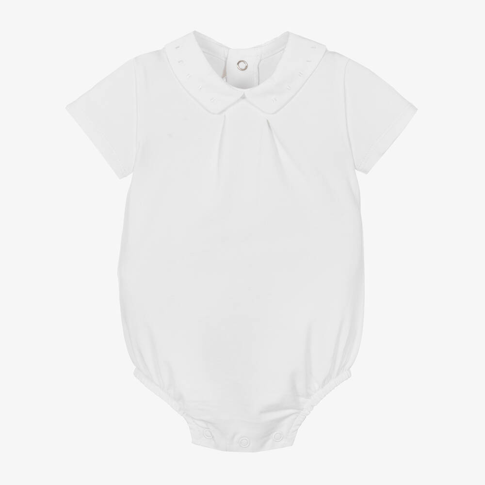 Mayoral Newborn-White Cotton Bodysuit | Childrensalon Outlet
