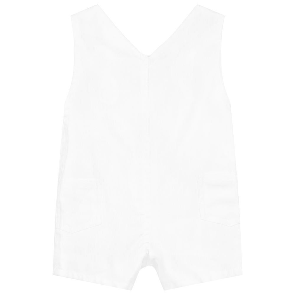 مايورال Newborn-شورت دانغريز قطن لون أبيض للمواليد | Childrensalon Outlet