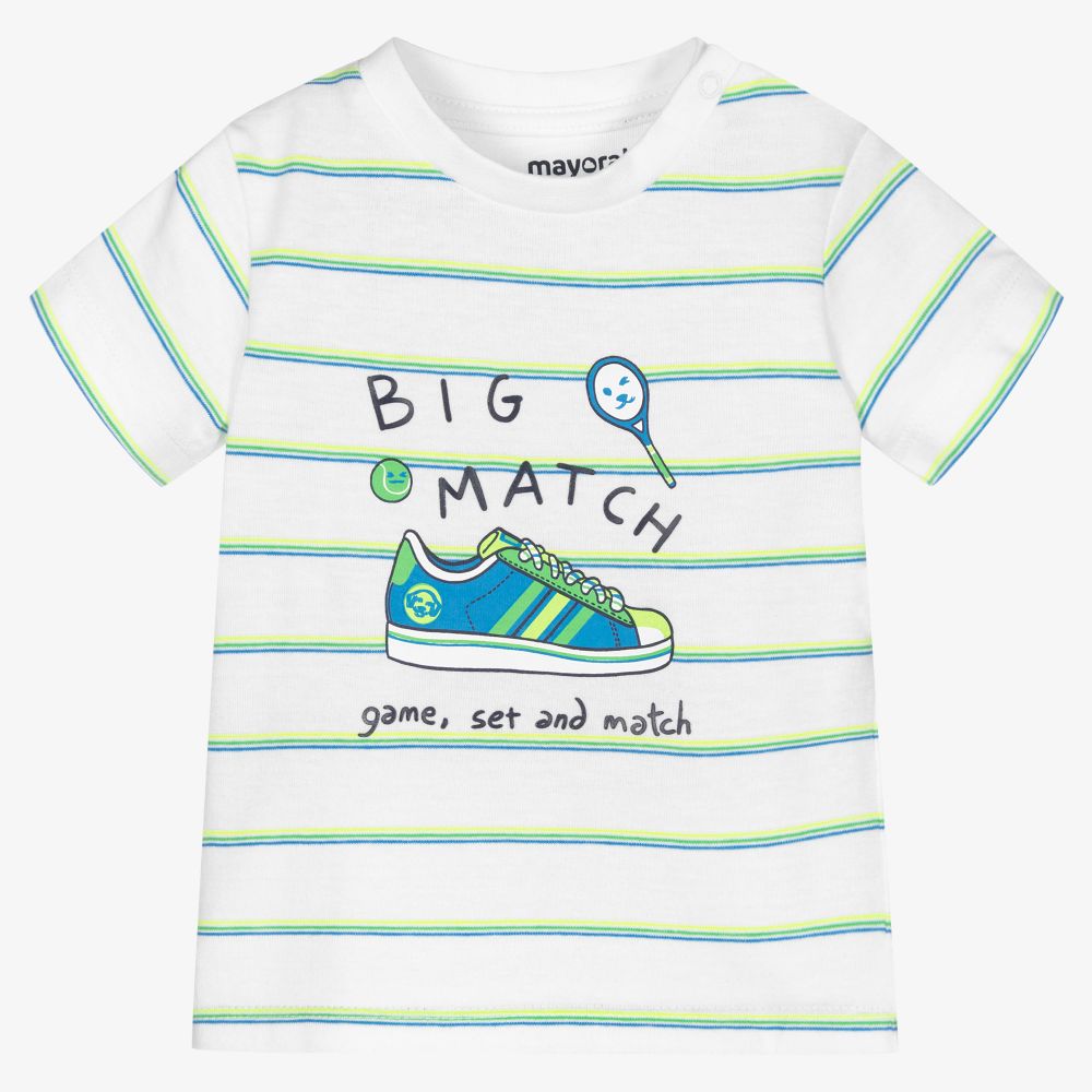 Mayoral - T-shirt blanc jersey de coton | Childrensalon