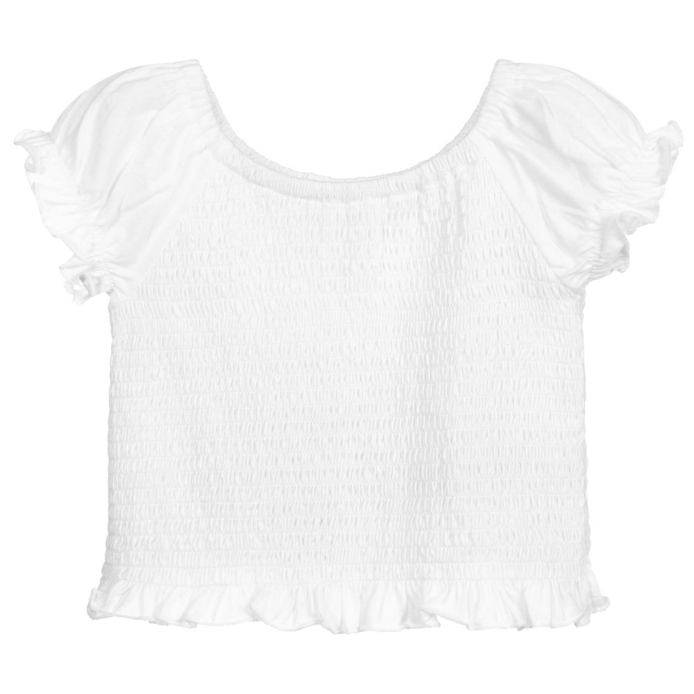 Mayoral - White Cotton Jersey Top | Childrensalon