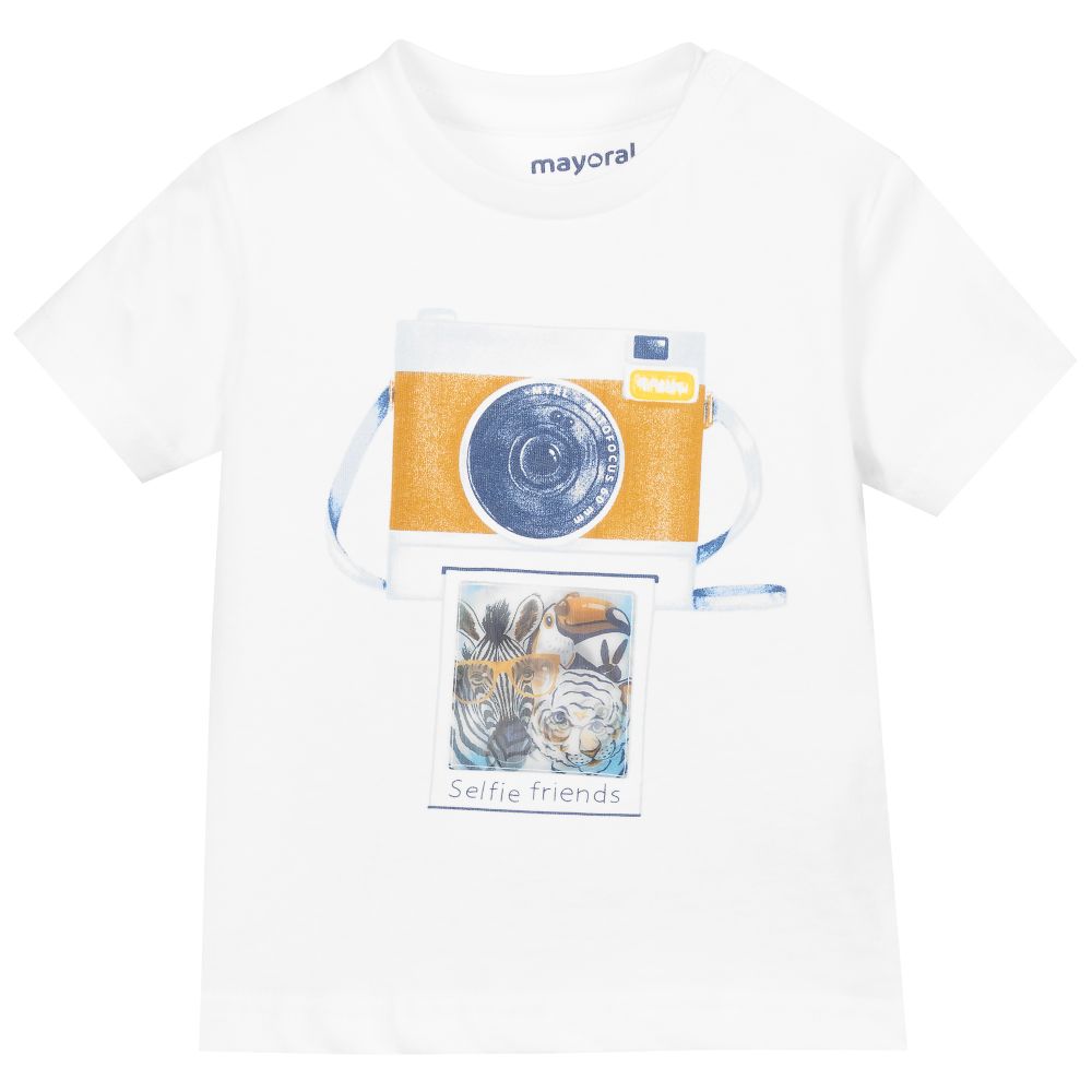 Mayoral - T-shirt blanc en coton Photo | Childrensalon