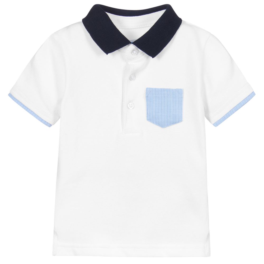 Mayoral - Рубашка поло из белого хлопкового пике | Childrensalon