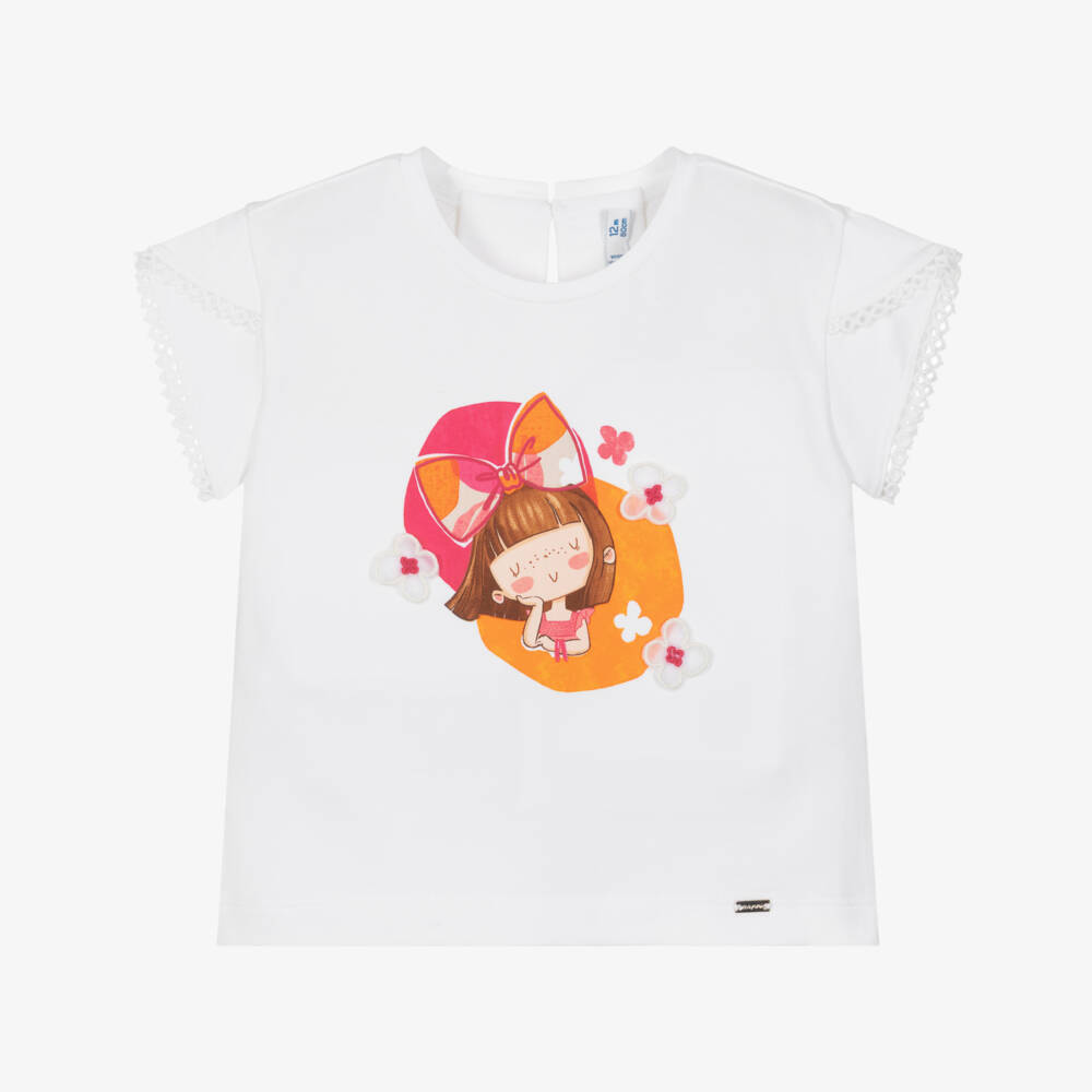 Mayoral-White Doll SS T-Shirt | Childrensalon Outlet