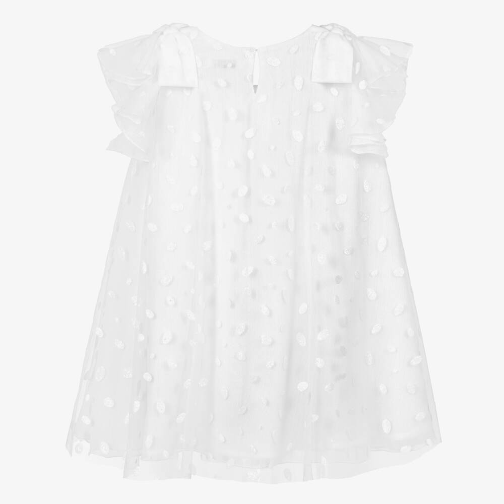 Mayoral-فستان تول منقط لون أبيض | Childrensalon Outlet