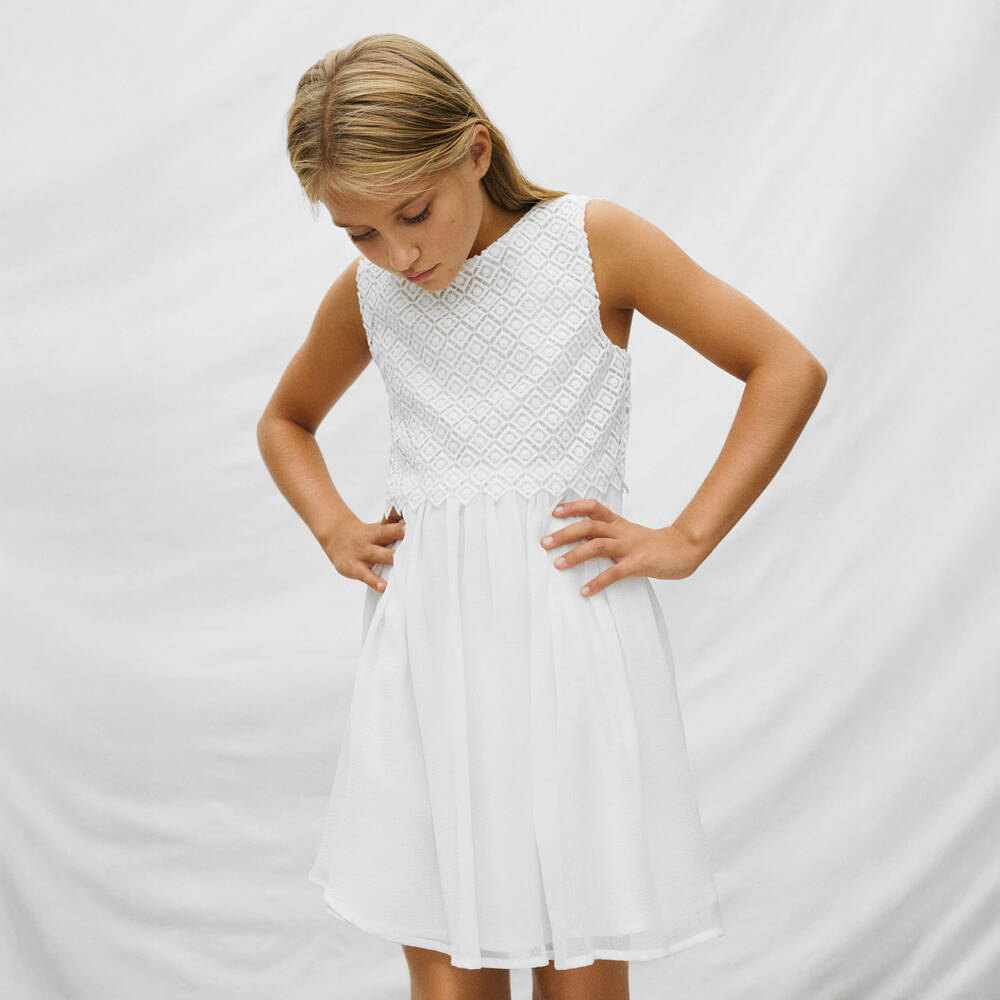 Mayoral-White Dress | Childrensalon Outlet