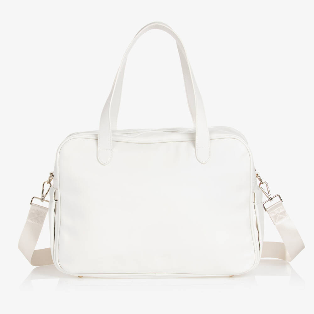 Mayoral-White Faux Leather Changing Bag (40cm) | Childrensalon Outlet