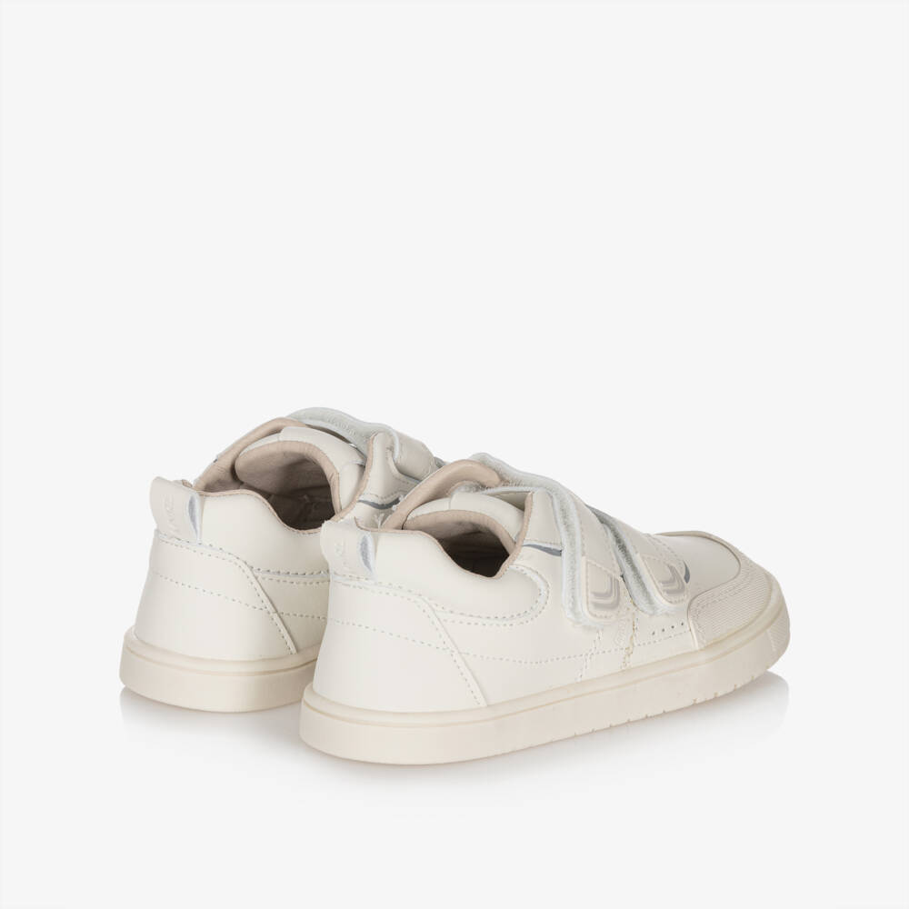 Mayoral-White Faux Leather Trainers with Double Velcro Straps | Childrensalon Outlet