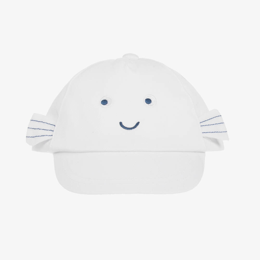 Mayoral Newborn-White Fish Cotton Baby Cap | Childrensalon Outlet