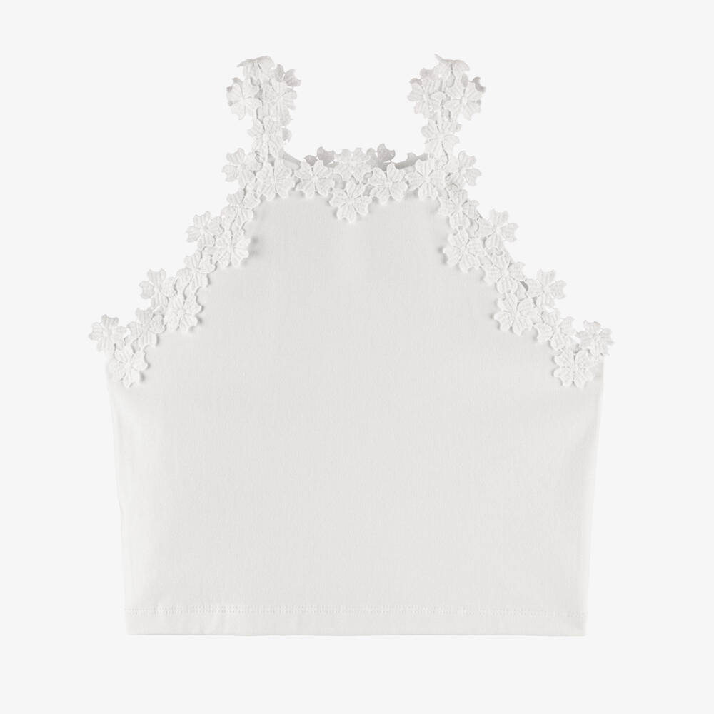 Mayoral-White Floral Detail Top | Childrensalon Outlet