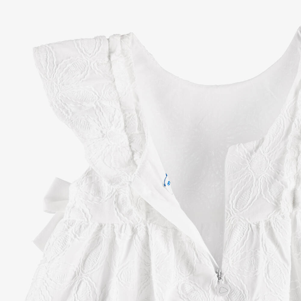 Mayoral-White Flowers Embro SS Dress | Childrensalon Outlet