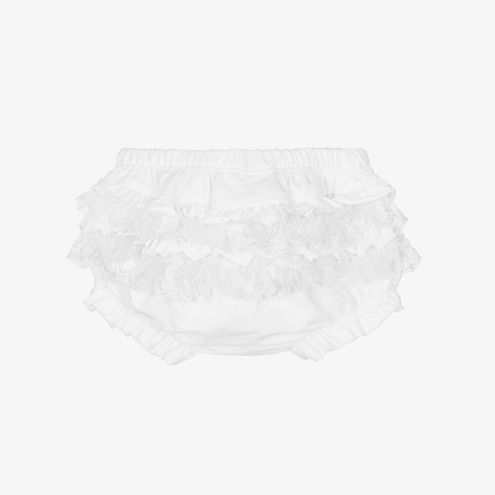 Mayoral Newborn-White Frilly Pants | Childrensalon Outlet