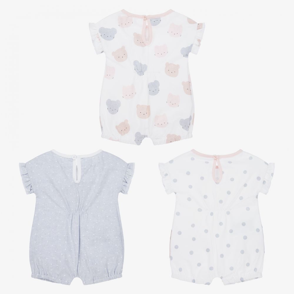 Mayoral Newborn-White & Grey Shorties (3 Pack) | Childrensalon Outlet