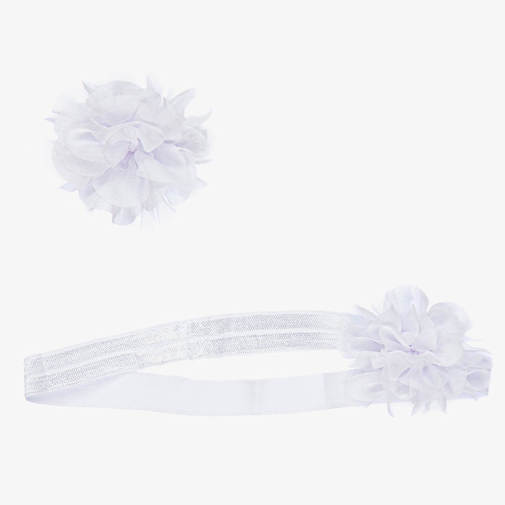 Mayoral Newborn-White Headband Set  | Childrensalon Outlet