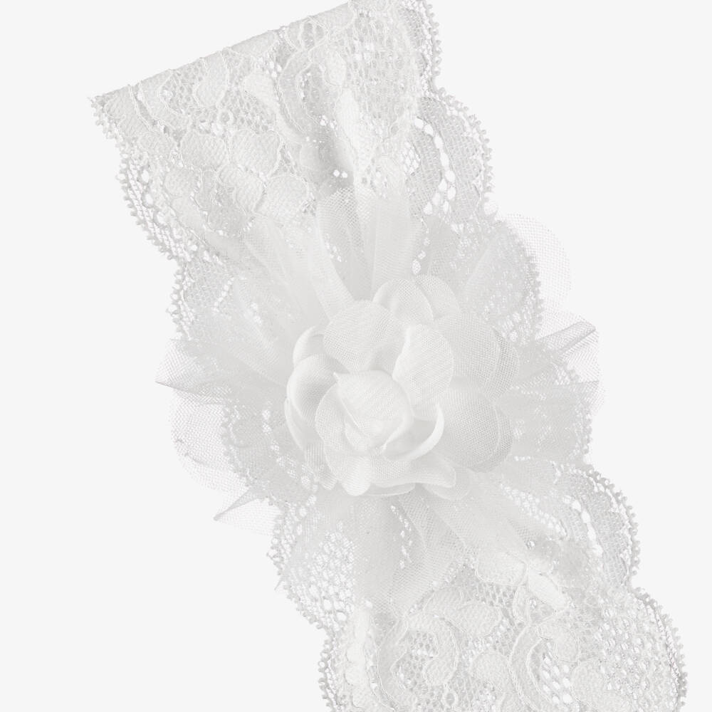 Mayoral Newborn-White Lace Socks & Headband Set | Childrensalon Outlet