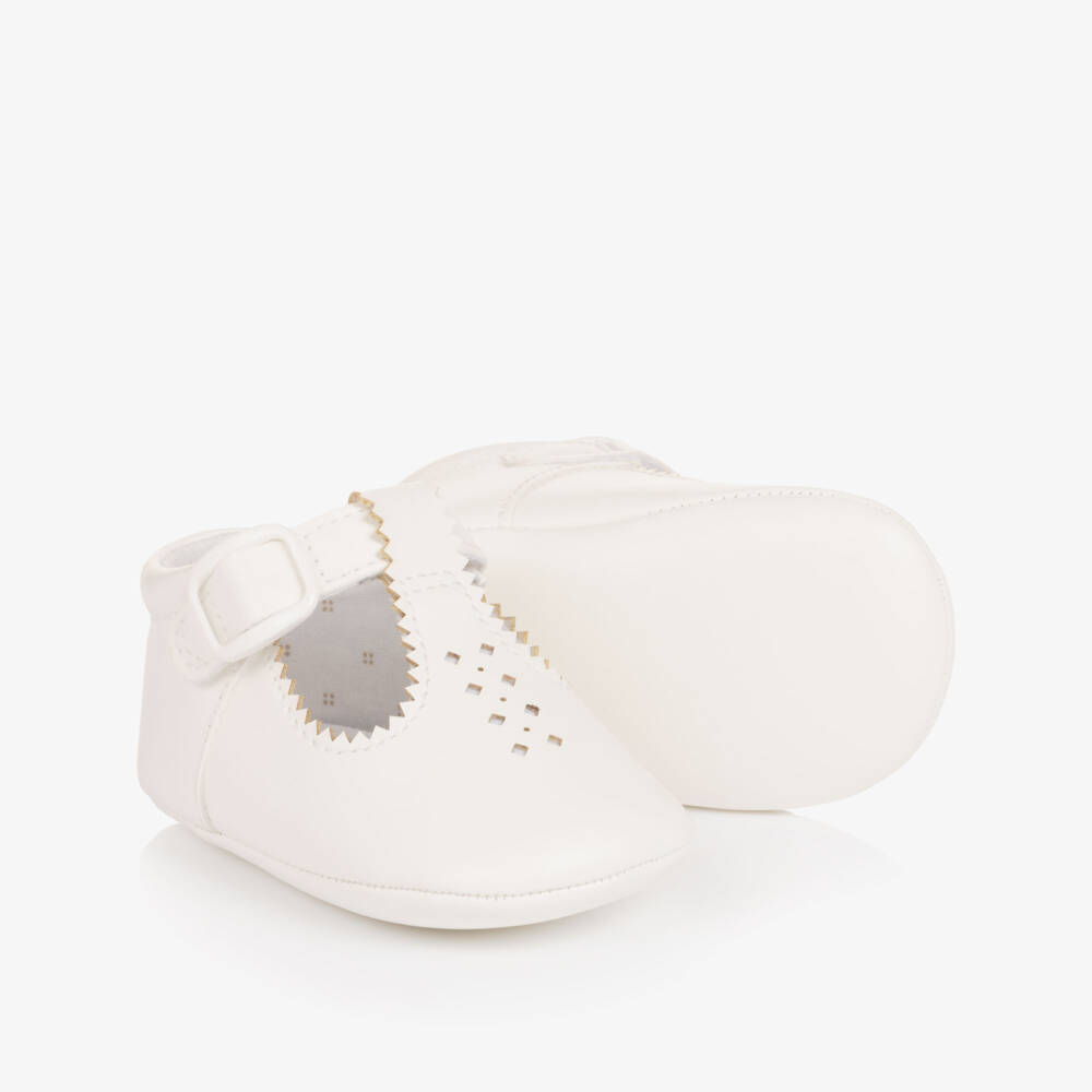 Mayoral Newborn-White Leather Pre Walker | Childrensalon Outlet