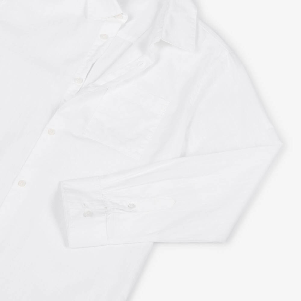 Mayoral Nukutavake-White Linen Mix Shirt | Childrensalon Outlet