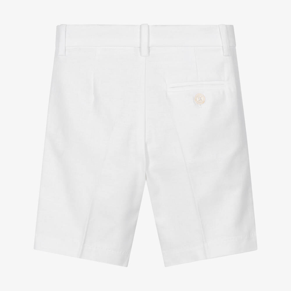 Mayoral-White Linen Shorts | Childrensalon Outlet