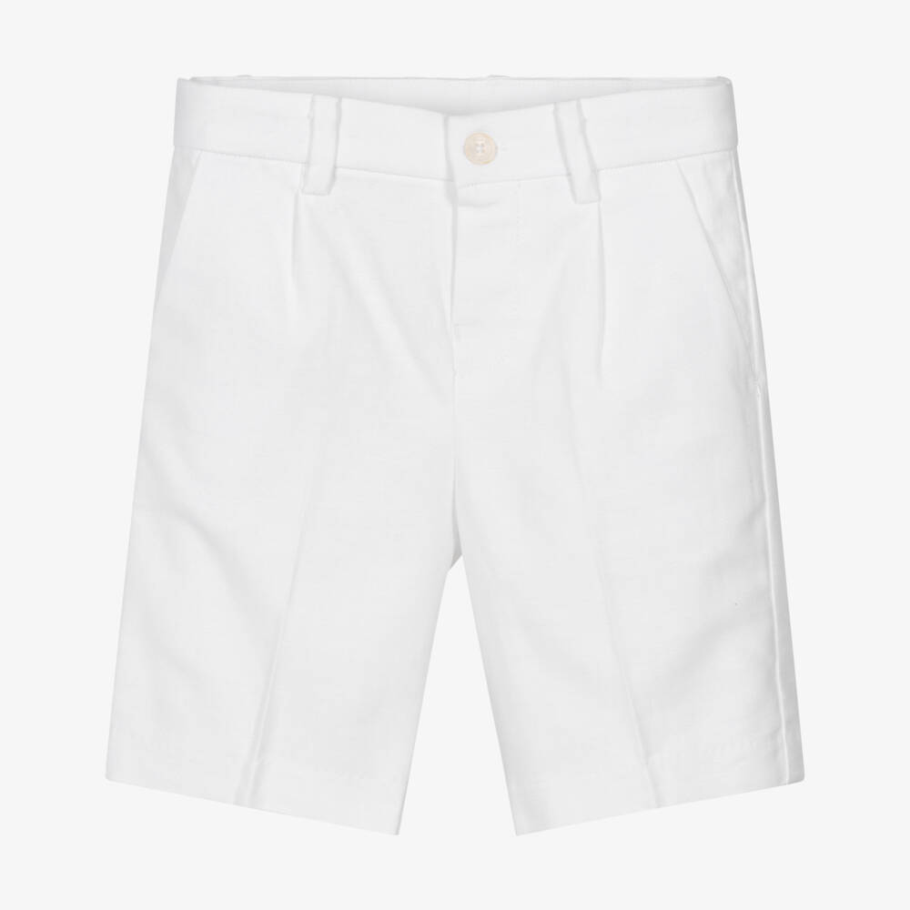 Mayoral-White Linen Shorts | Childrensalon Outlet