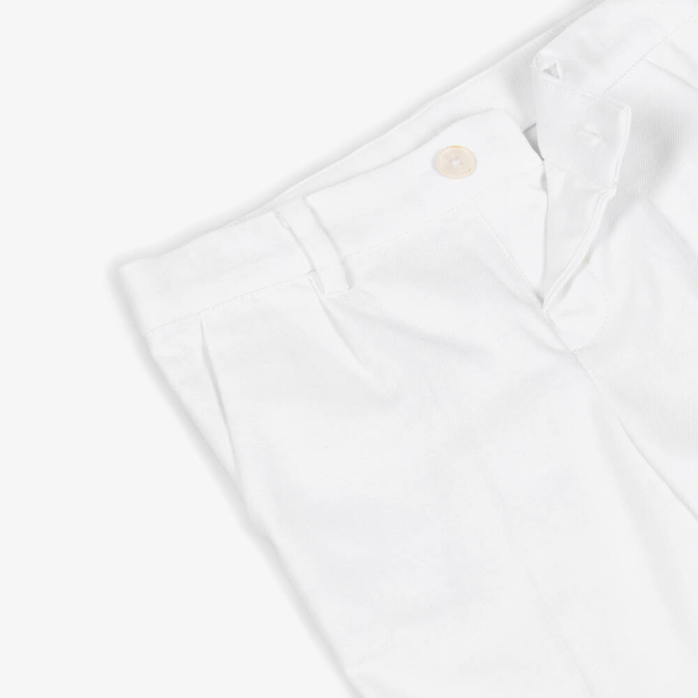 Mayoral-White Linen Shorts | Childrensalon Outlet