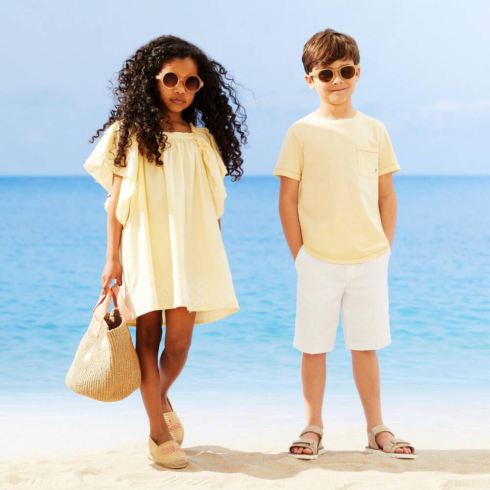 Mayoral-White Linen Shorts | Childrensalon Outlet