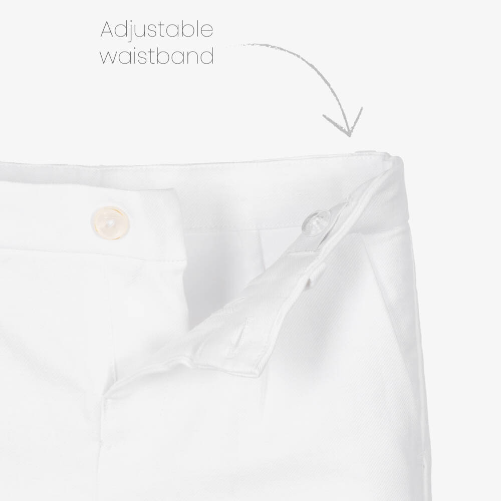 Mayoral-White Linen Shorts | Childrensalon Outlet