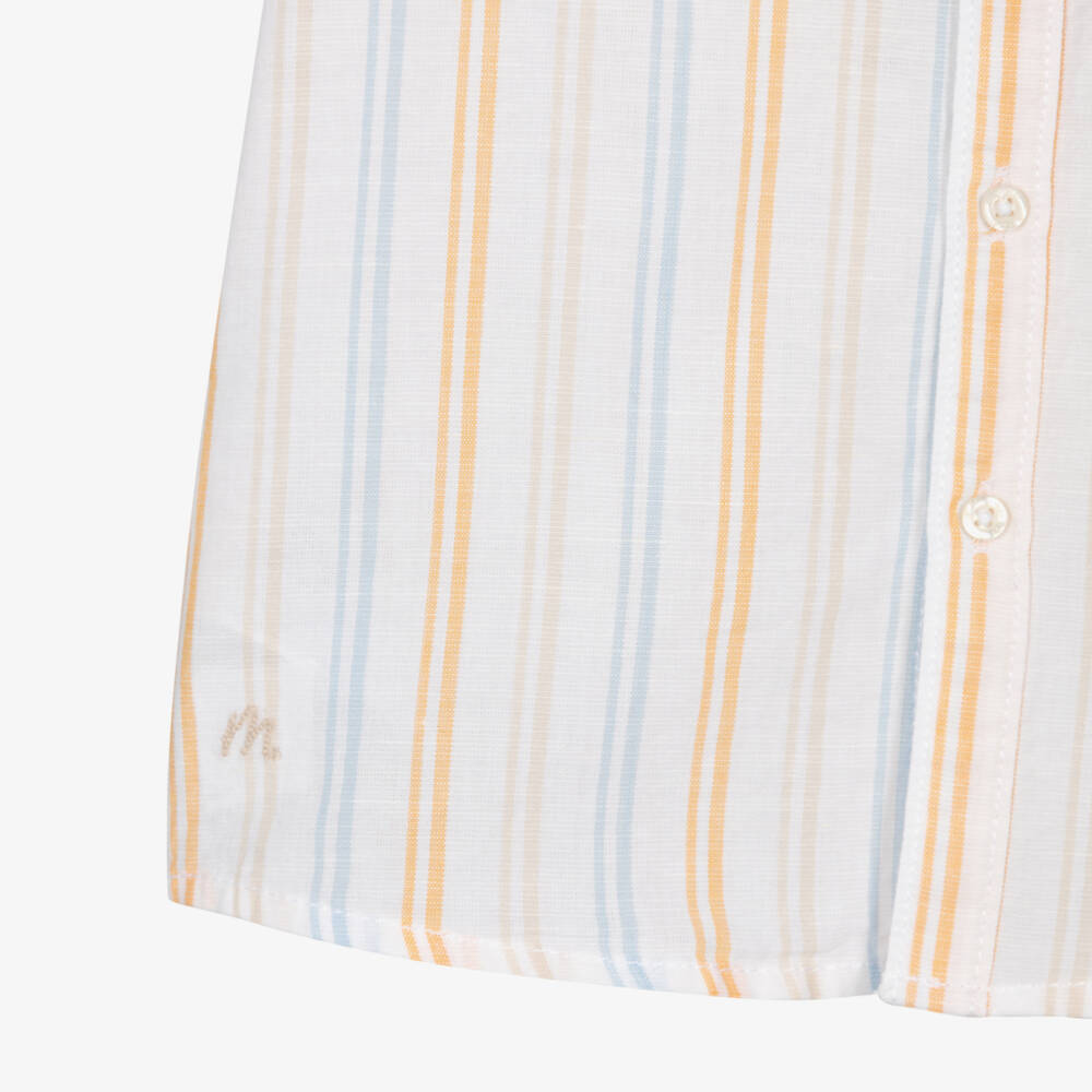 Mayoral-White Multi Stripe Shirt | Childrensalon Outlet