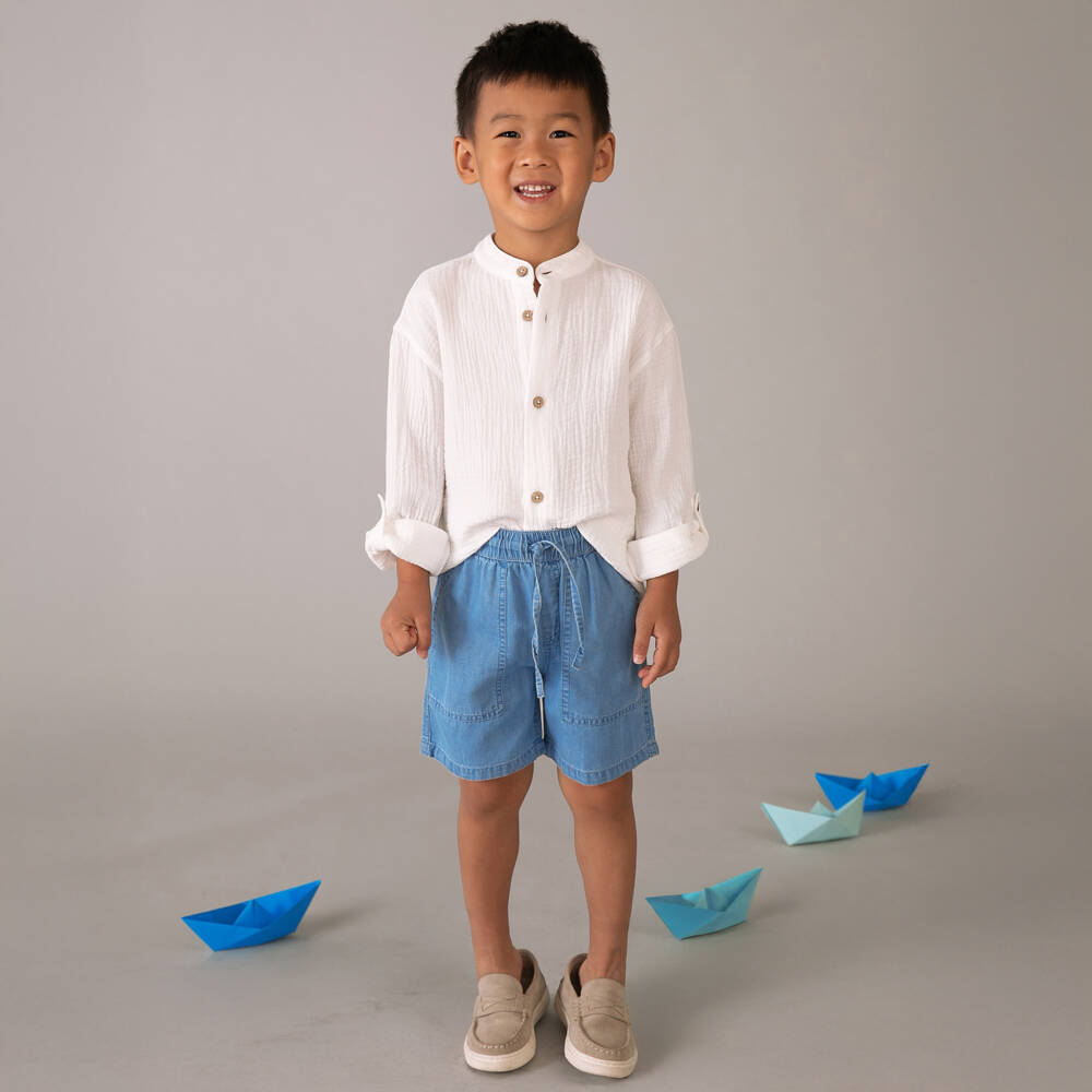 Mayoral-White Muslin Shirt | Childrensalon Outlet