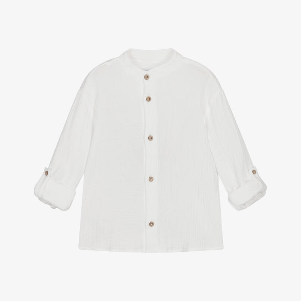Mayoral-White Muslin Shirt | Childrensalon Outlet