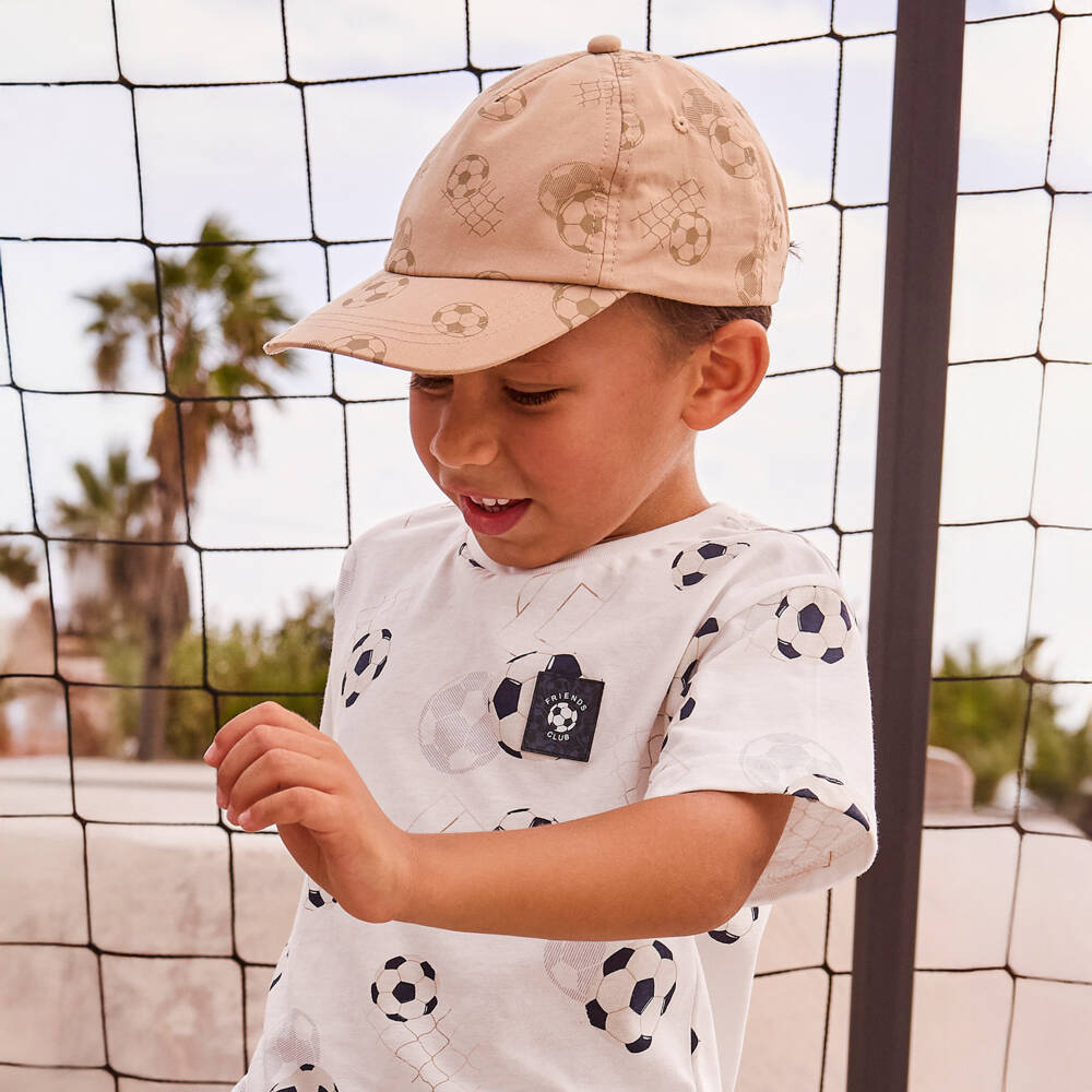 Mayoral-White & Navy Football Shorts Set | Childrensalon Outlet