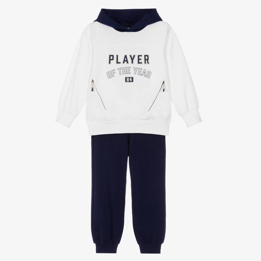 Mayoral-White & Navy Player Tracksuit | Childrensalon Outlet